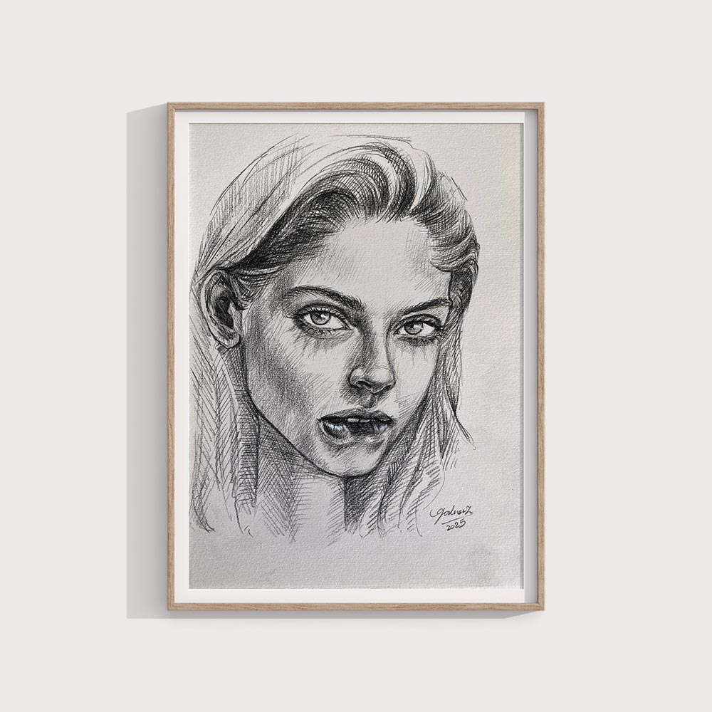 طراحی پرتره زن نیمه مست